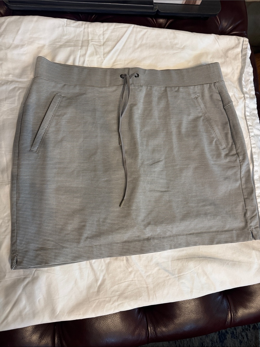 Gray Drawstring Casual Women's Skort L tall